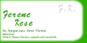 ferenc kese business card